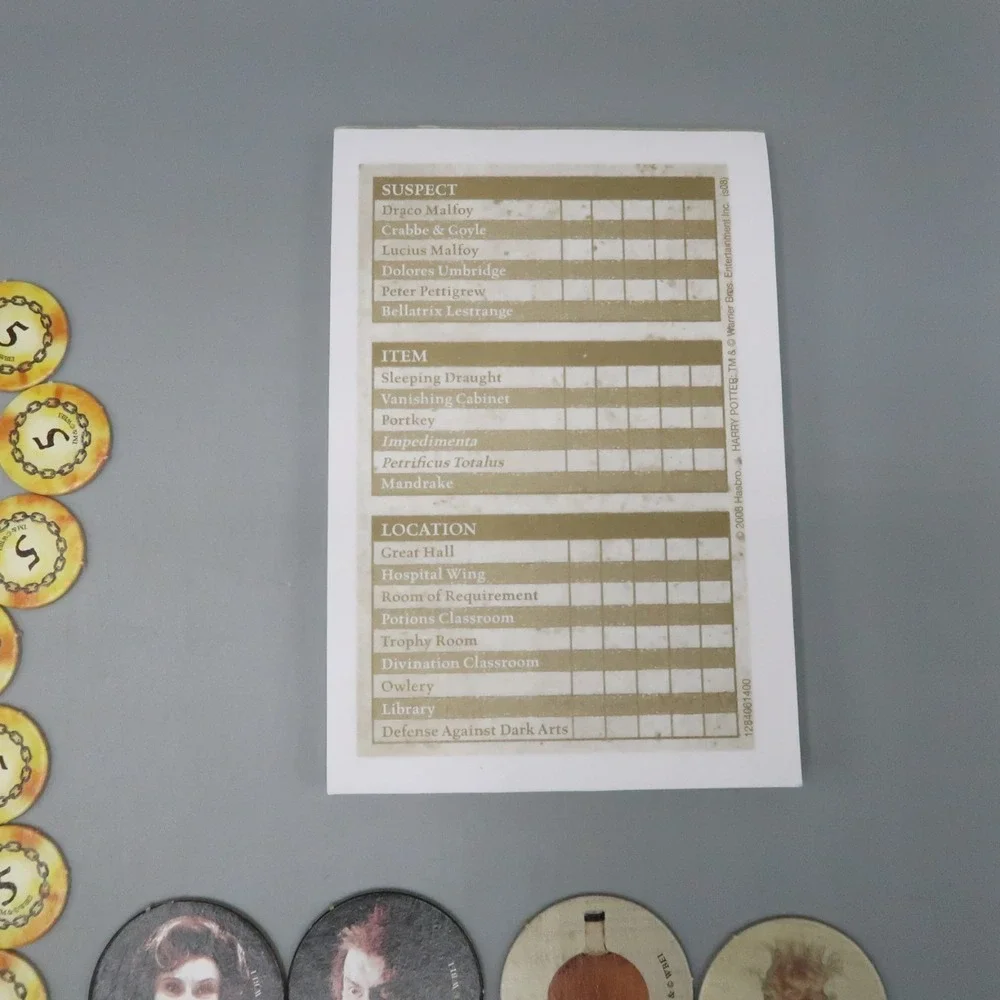 Hasbro Gaming Clue: Wizarding World Harry Potter Mystery Game Replacements Parts